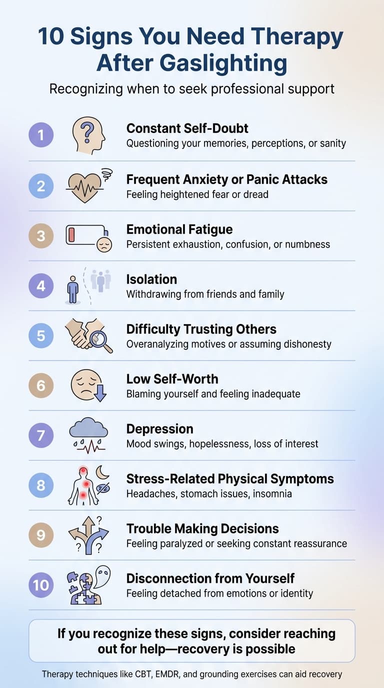 10 Signs You Need Therapy After Gaslighting
