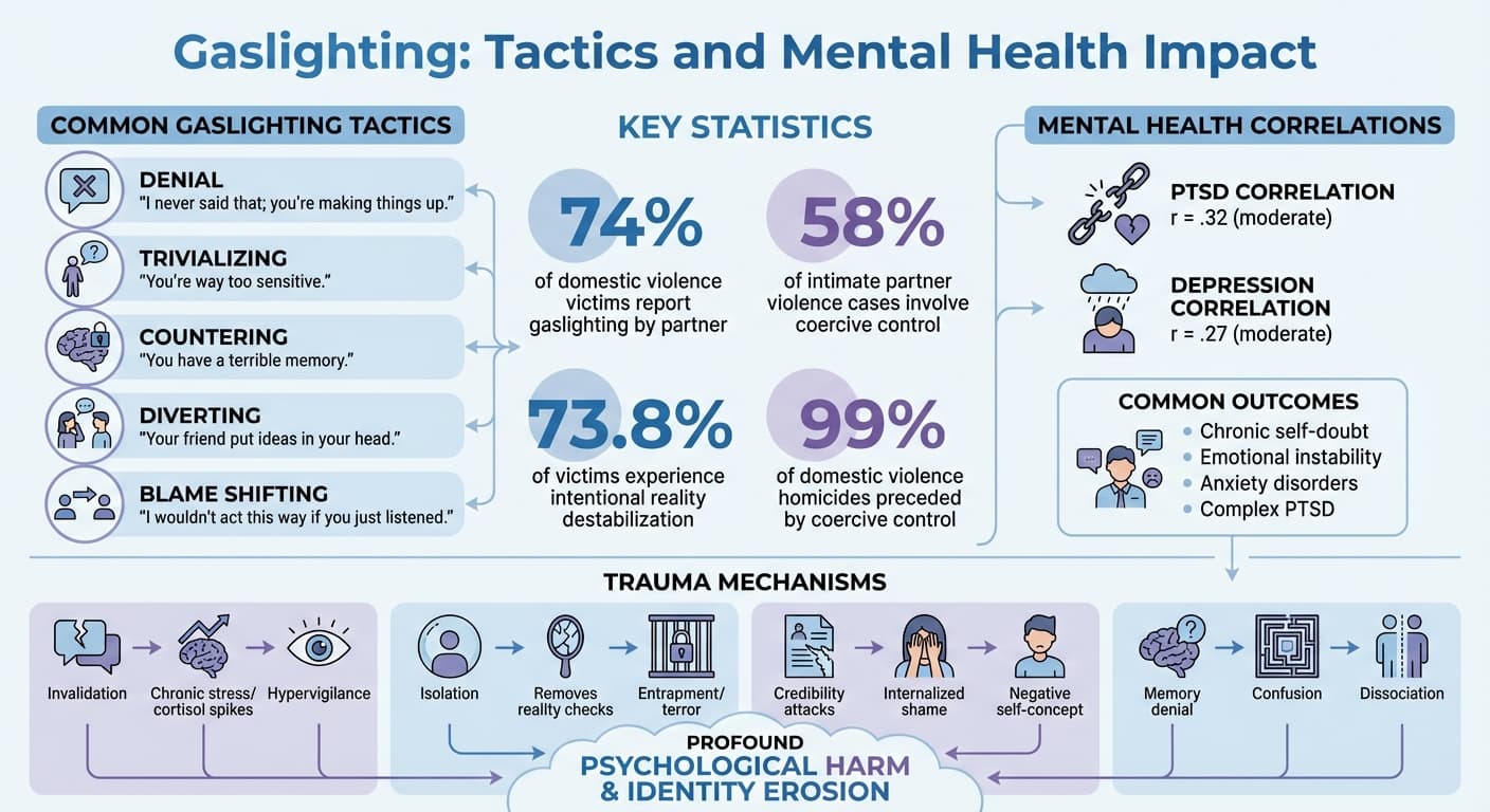 Gaslighting Tactics and Mental Health Impact Statistics