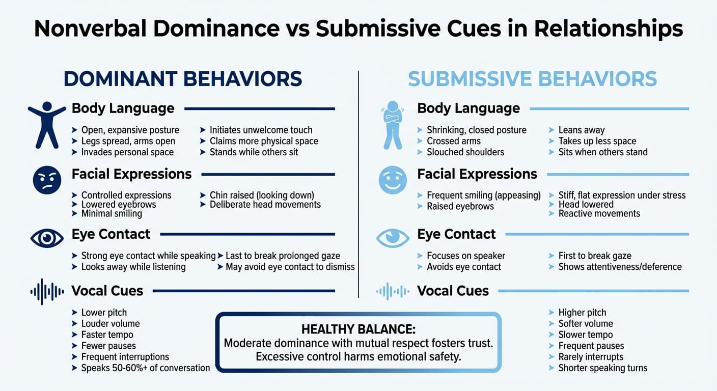 Nonverbal Dominance vs Submissive Cues in Relationships