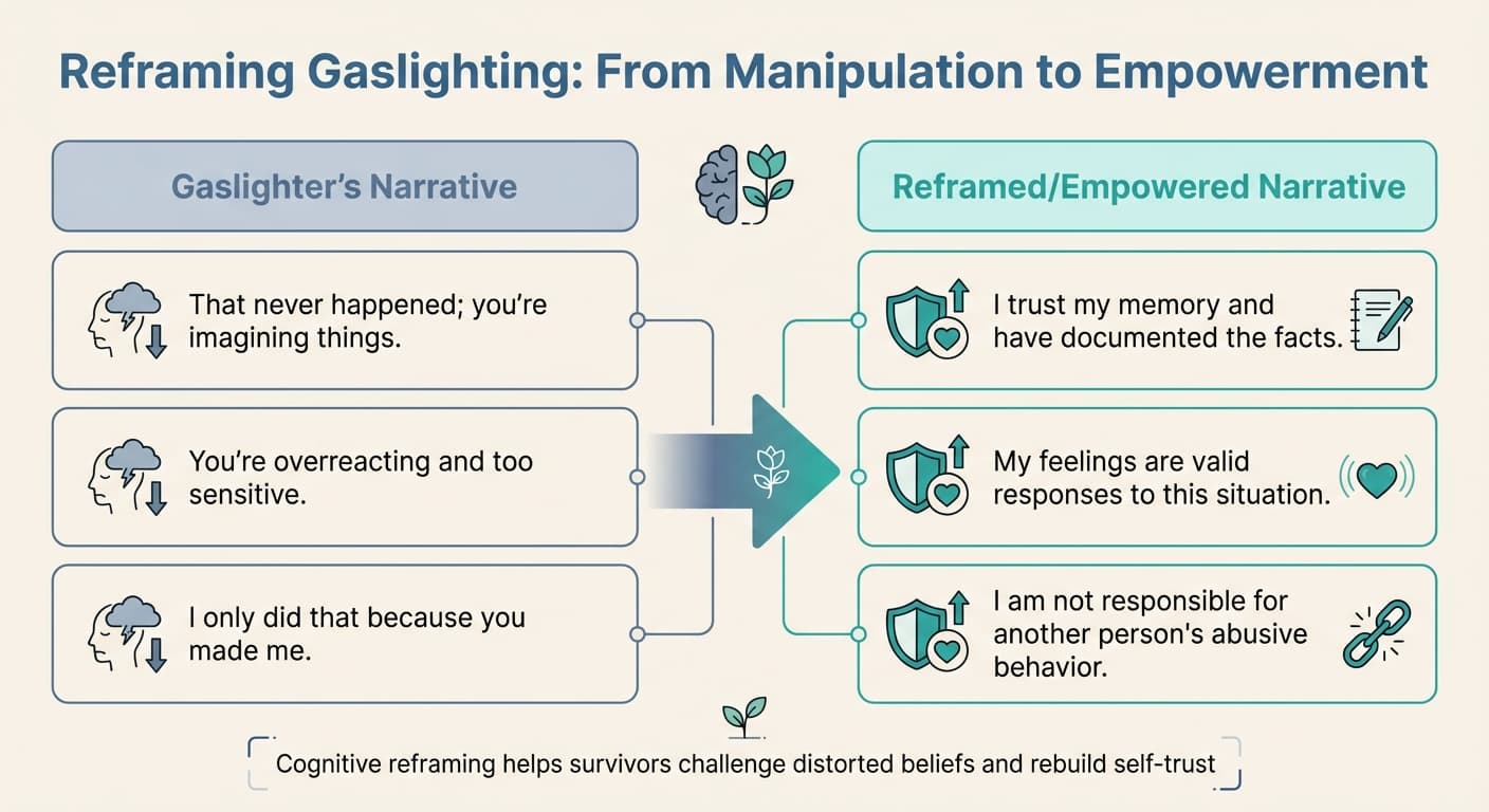 Cognitive Reframing: Transforming Gaslighting Narratives into Empowered Thoughts